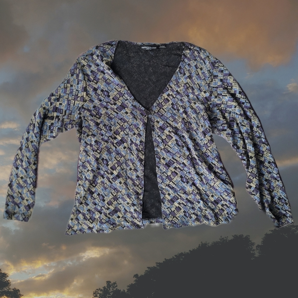 Bold Geometric Going Out Top with Metallic details Large